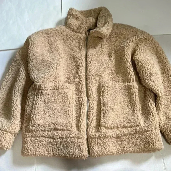 Wild Fable Sherpa zip up jacket camel color size XS/S - Picture 1 of 6